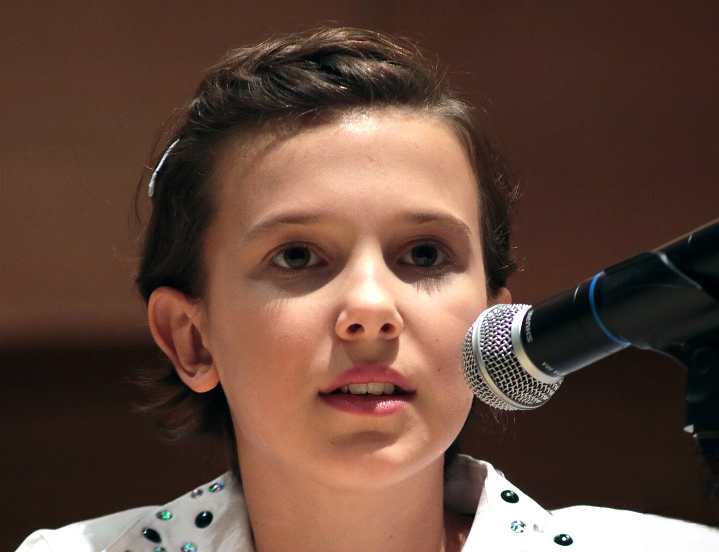 Actress Millie Bobby Brown at the 2016 Phoenix Comicon.