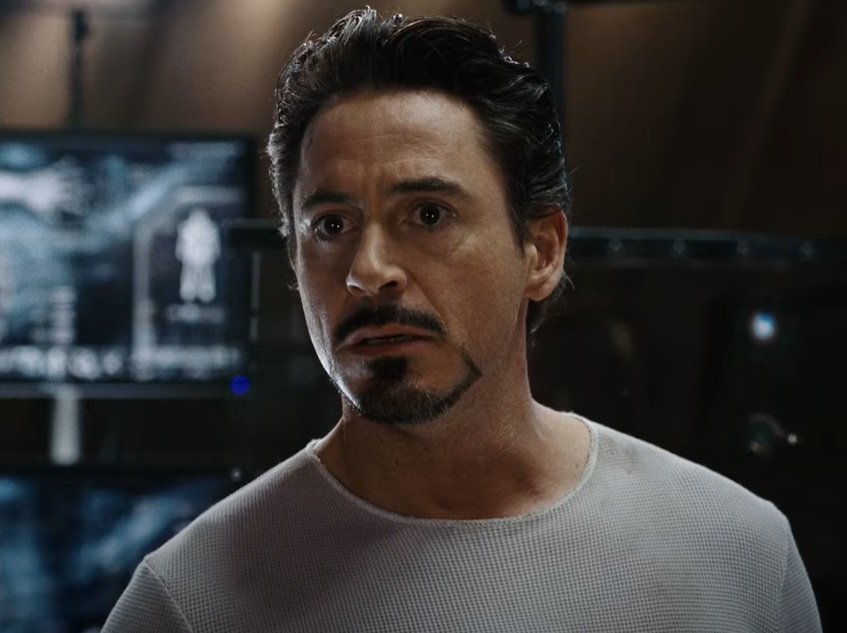 A visually captivating still taken from a pivotal moment in the film Iron Man (2008)