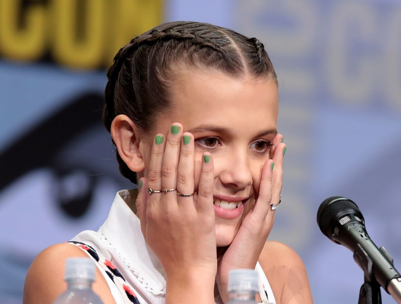 Millie Bobby Brown speaking at the 2017 San Diego Comic Con International