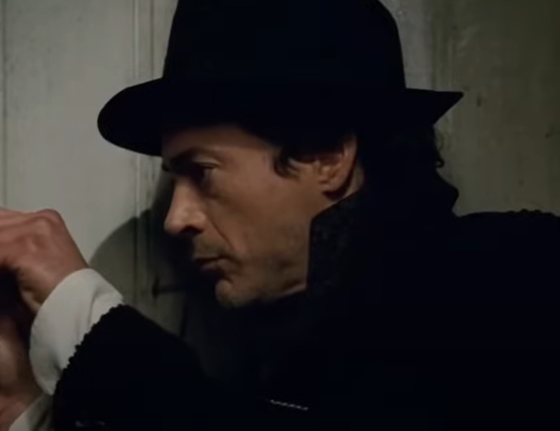 A visually captivating still taken from a pivotal moment in the film Sherlock Holmes (2009)