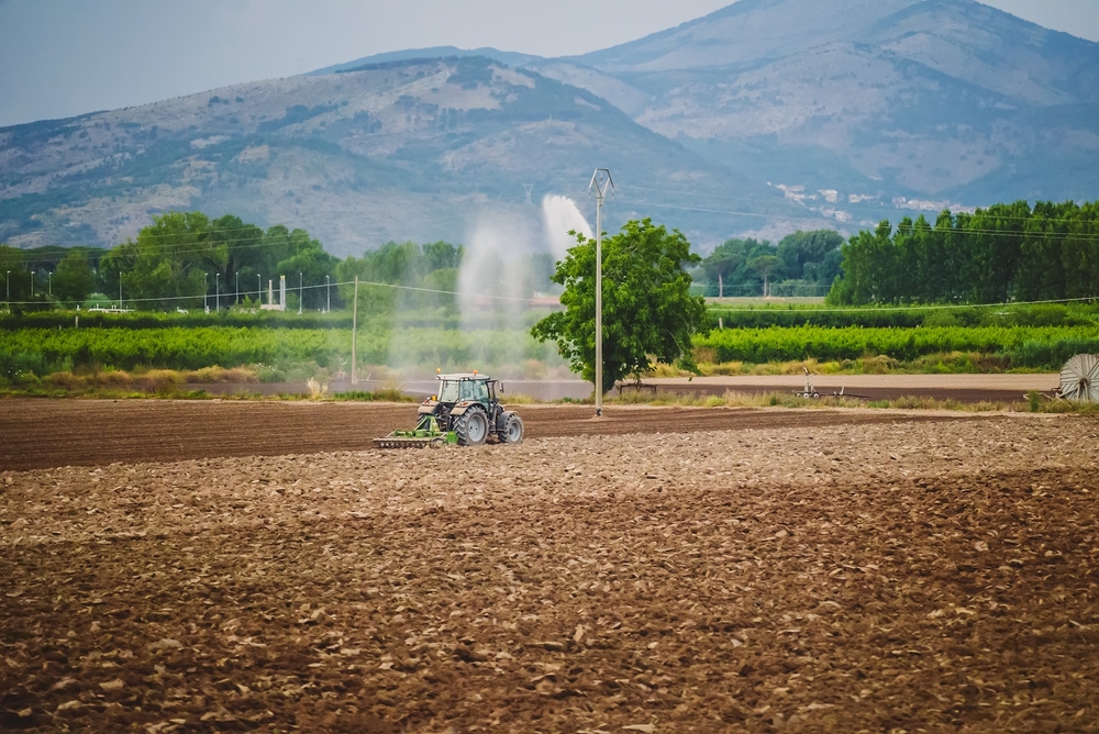 modern ploughing Italy