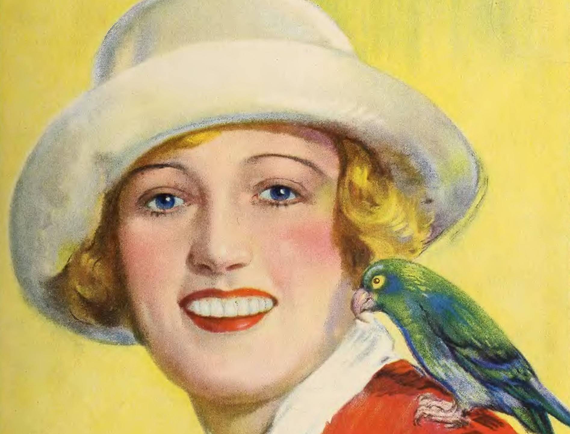 Marion Davies Cover Art From Picture-Play Magazine in red top