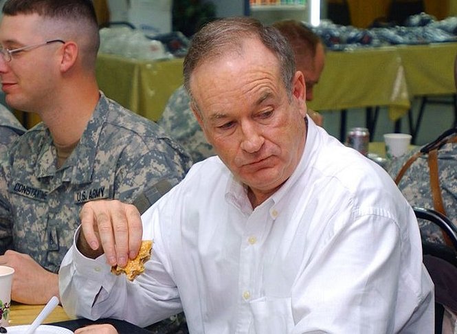 Bill O'Reilly at the Camp Striker dining facility Friday