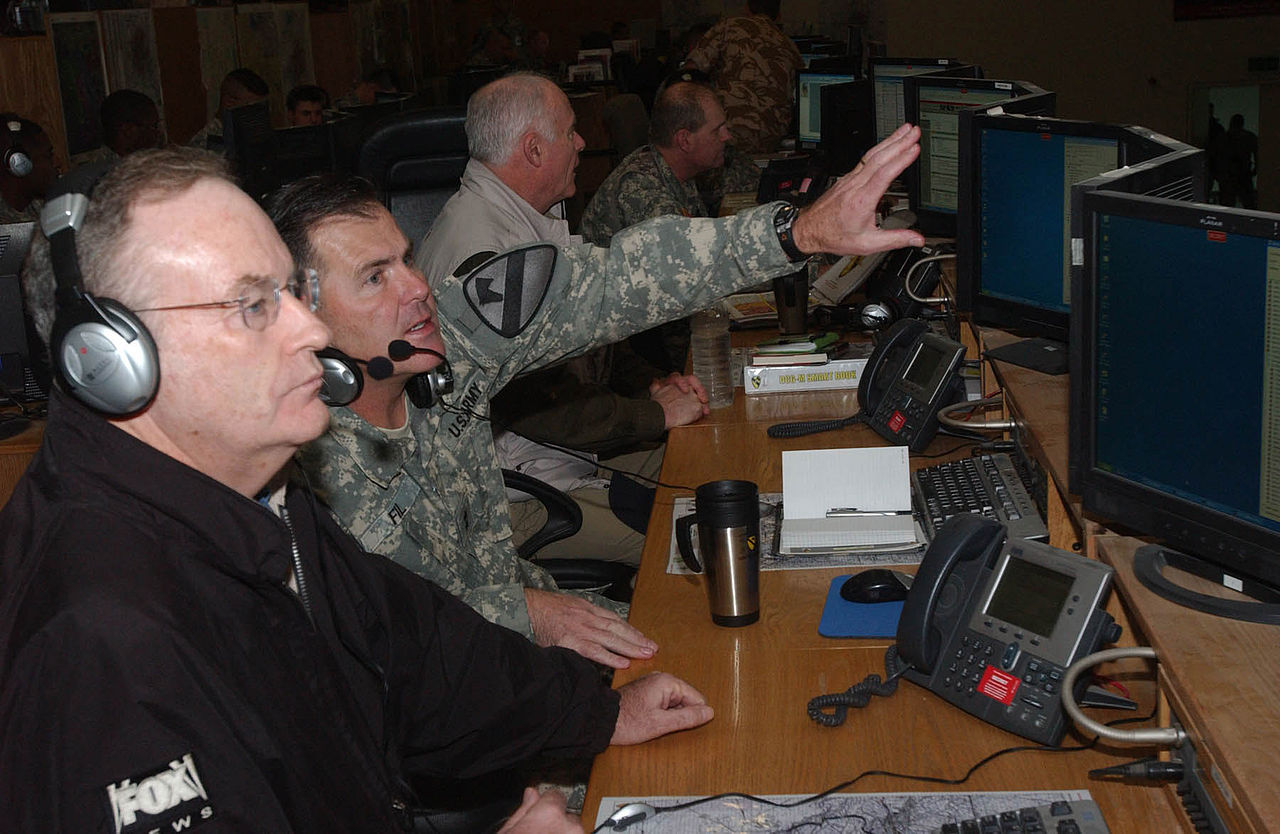 O'Reilly was in Iraq to meet with troops and promote his new book, 