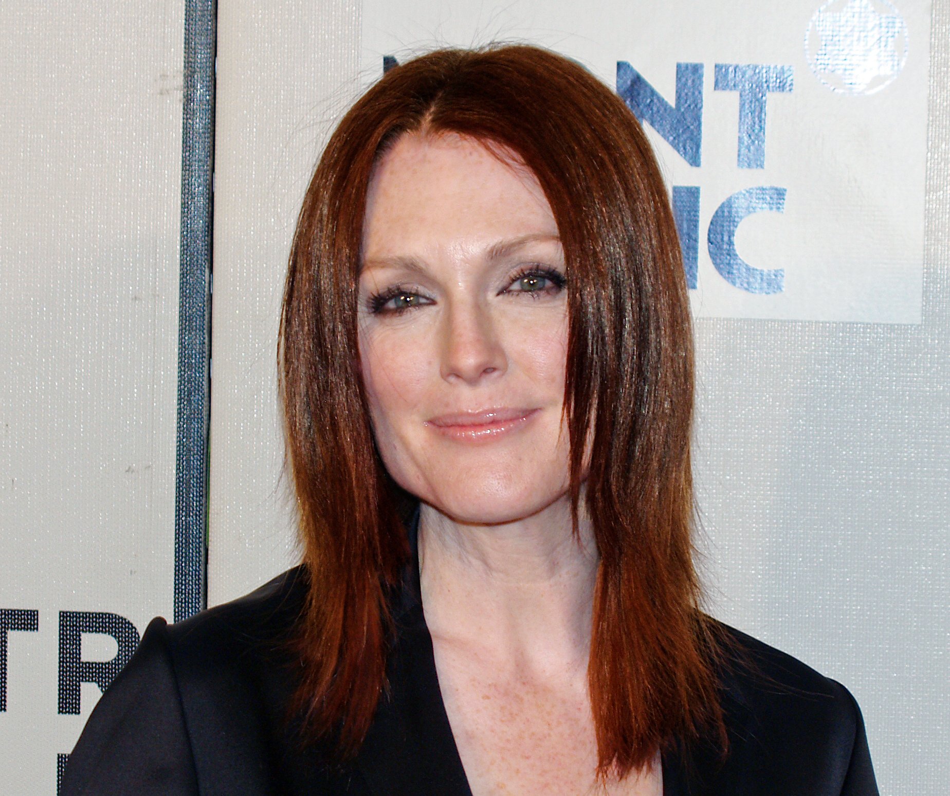 Julianne Moore wearing a black dress