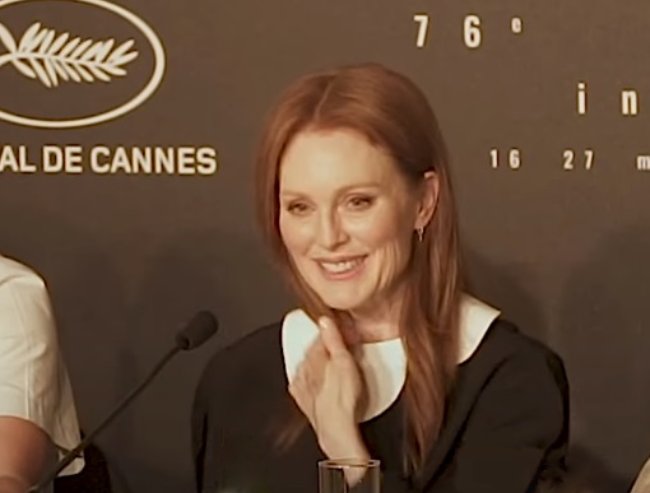 Julianne Moore giving a speech