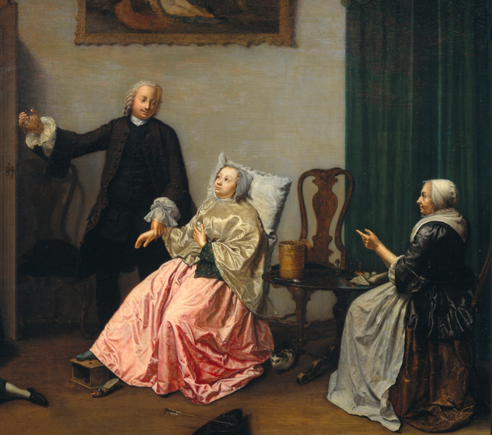 Doctor visits patient painting