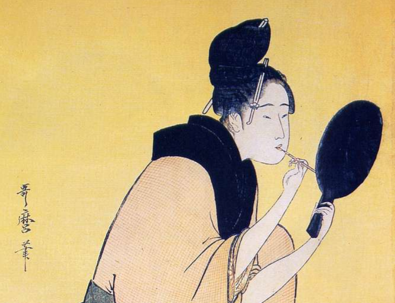 Utamaro Kitagawa: Painting lips, 1794