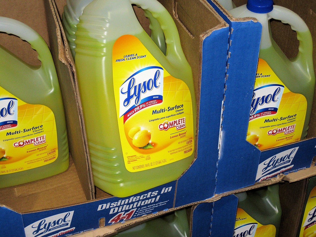 Closeup of Lysol products