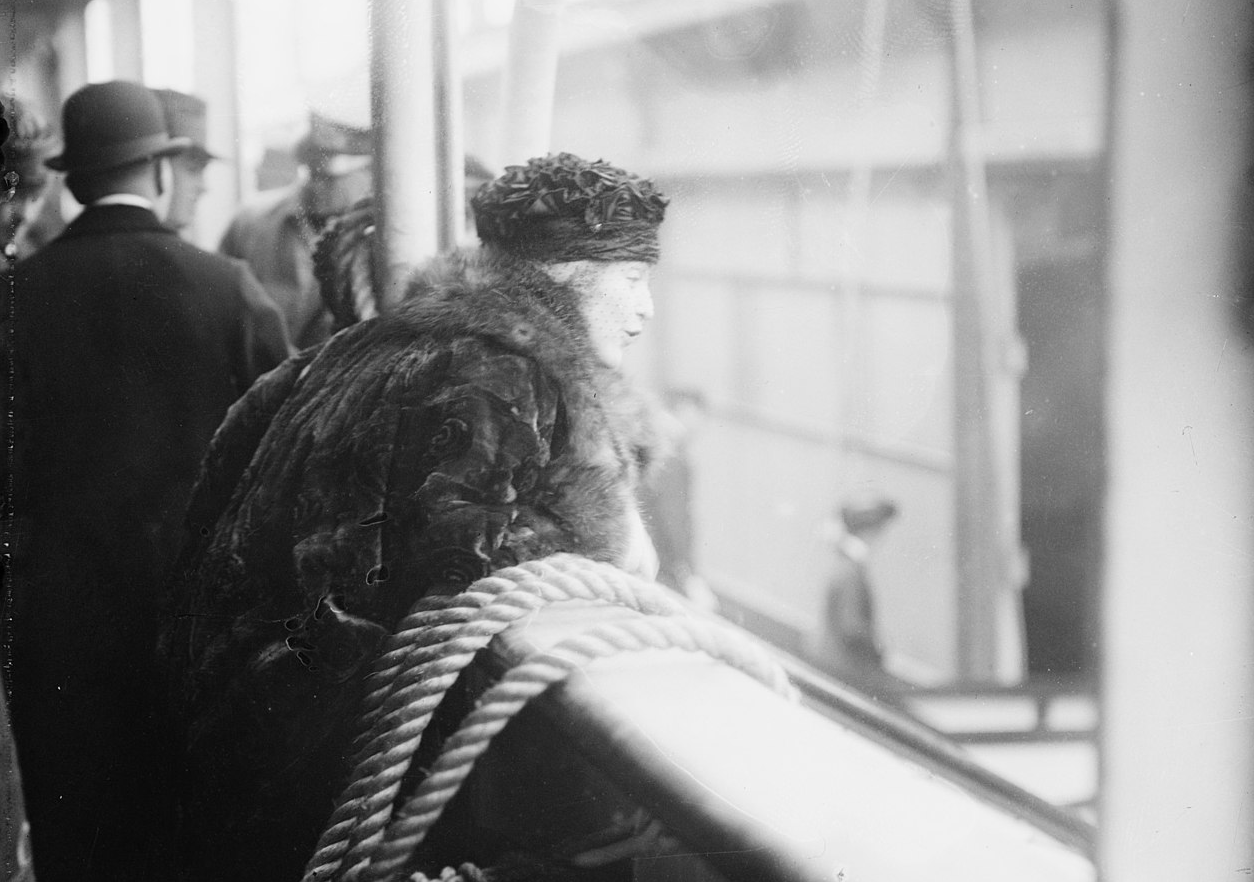 Black and white photo of Mrs. John Astor