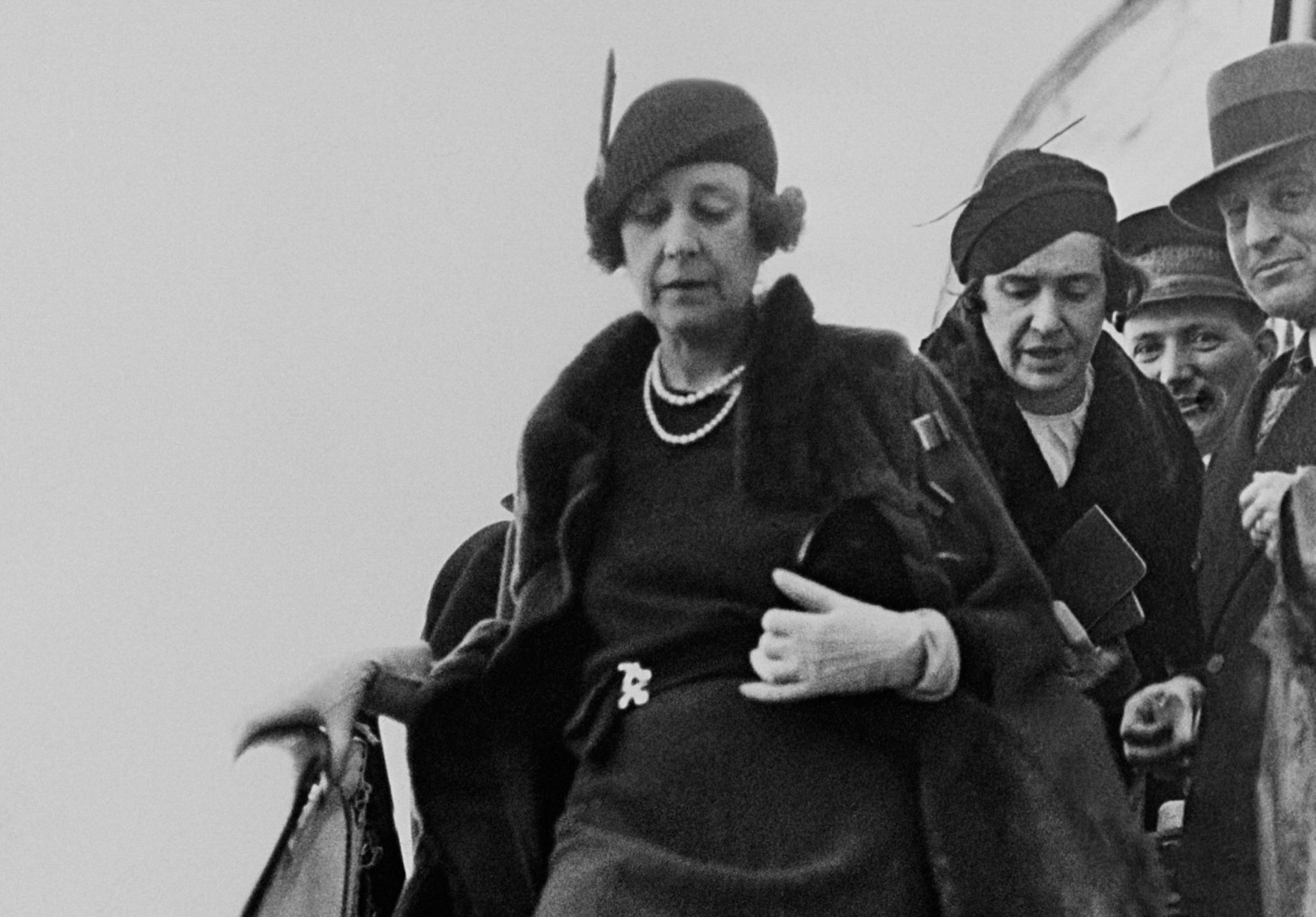 Lady Madeleine Astor getting off the plane