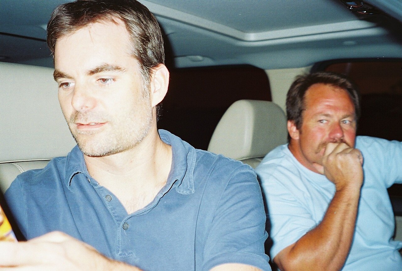 Jeff Gordon in blue shirt