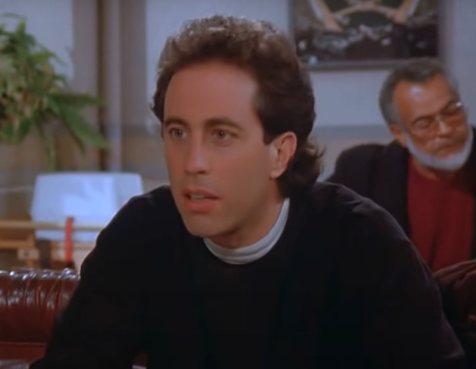 A visually captivating still taken from a pivotal moment in the television sitcom Seinfeld (1989-1998)