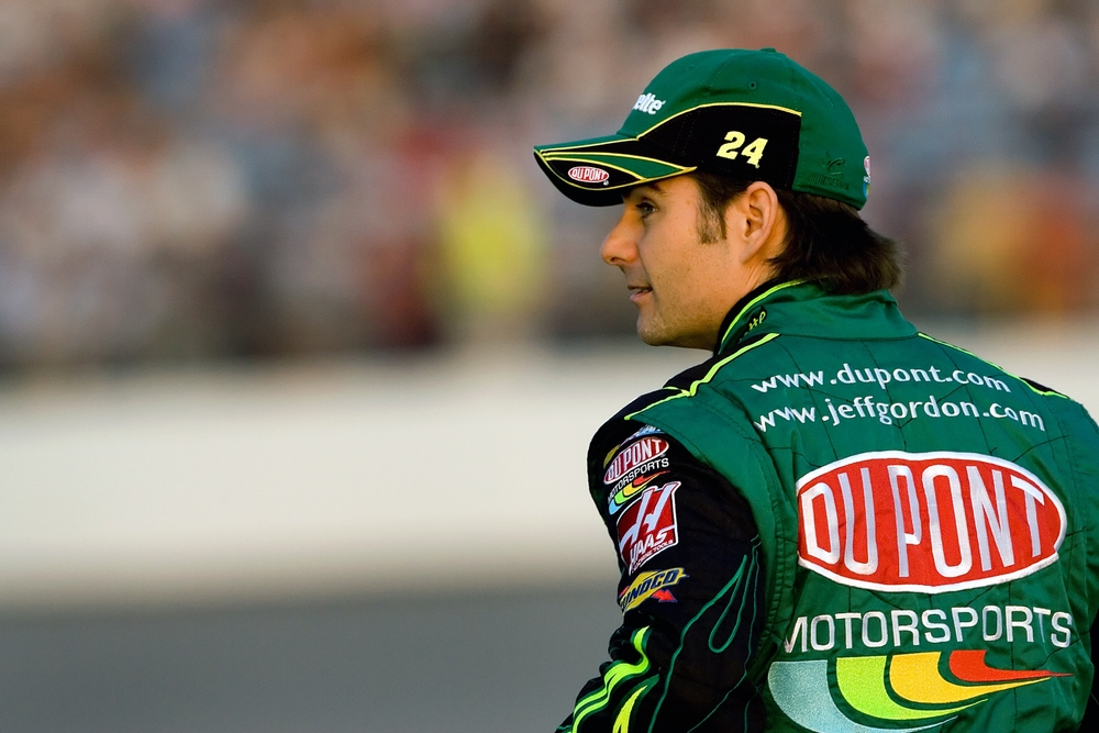 Jeff Gordon waits to qualify at Richmond International Raceway