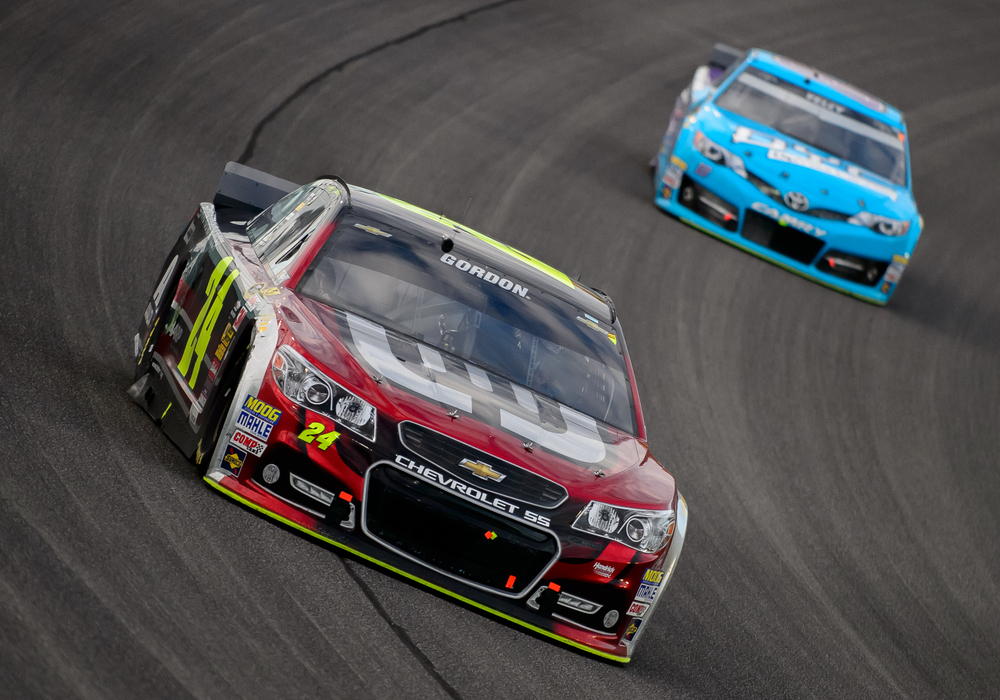 Jeff Gordon at the Nascar Sprint Cup Ford Ecoboost 400 2014