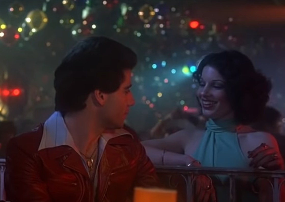 Screenshot from the movie Saturday Night Fever (1977), John Travolta as Anthony 