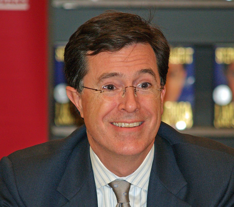 Stephen Colbert in New York City at Border's signing copies for his book