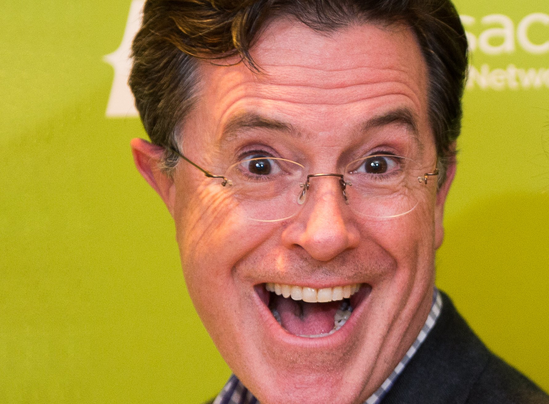 Stephen Colbert smiling at the camera at the Montclair Film Festival