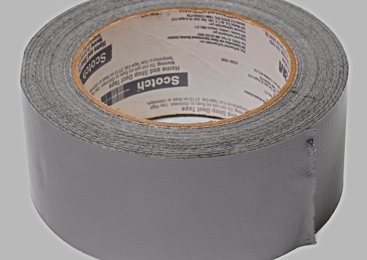 A roll of silver, Scotch brand duct tape