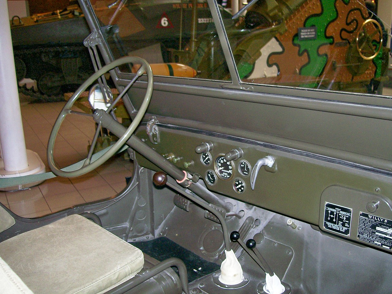 Dashboard of World War II era jeep