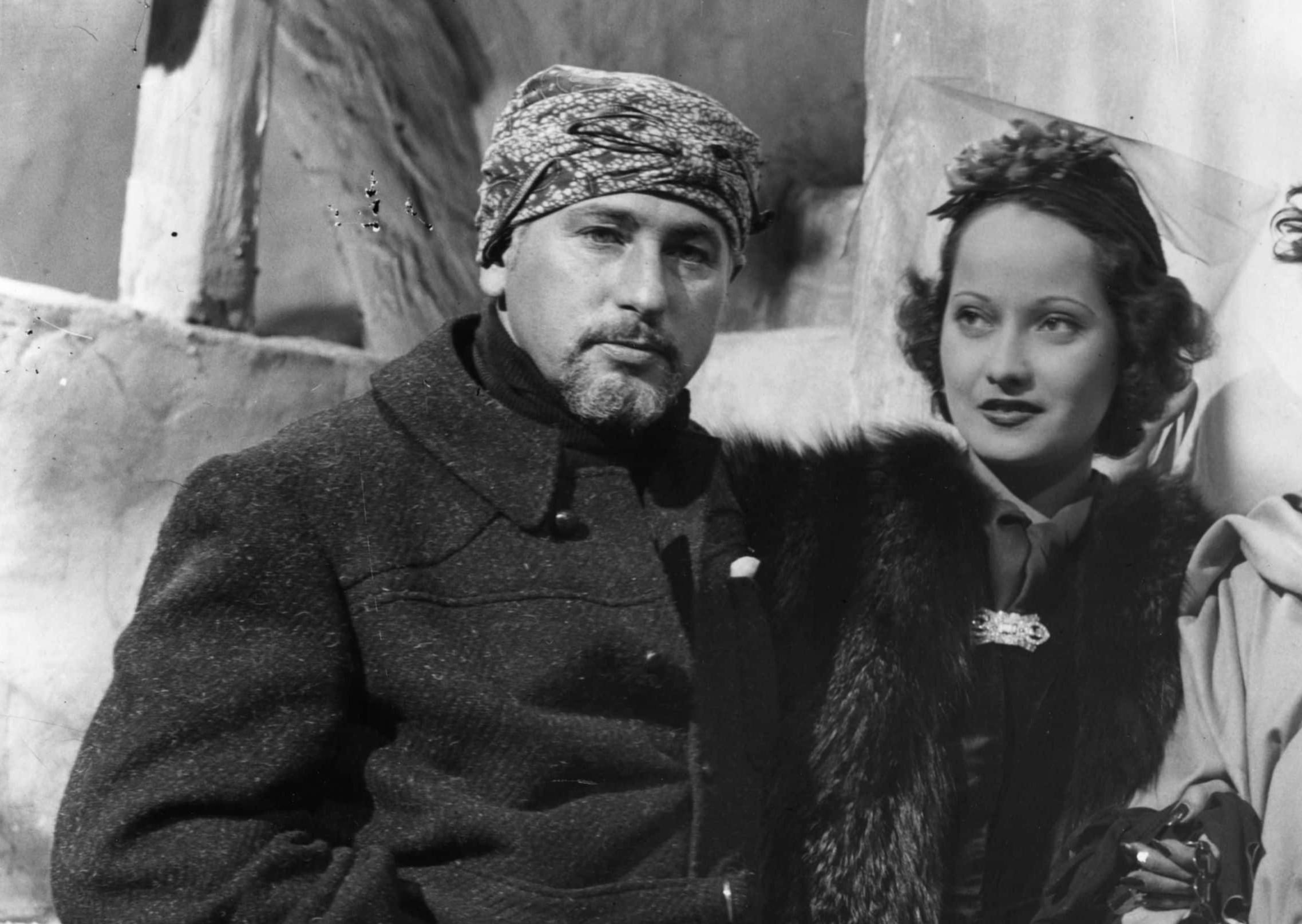 Director Joseph von Sternberg (left), Merle Oberon
