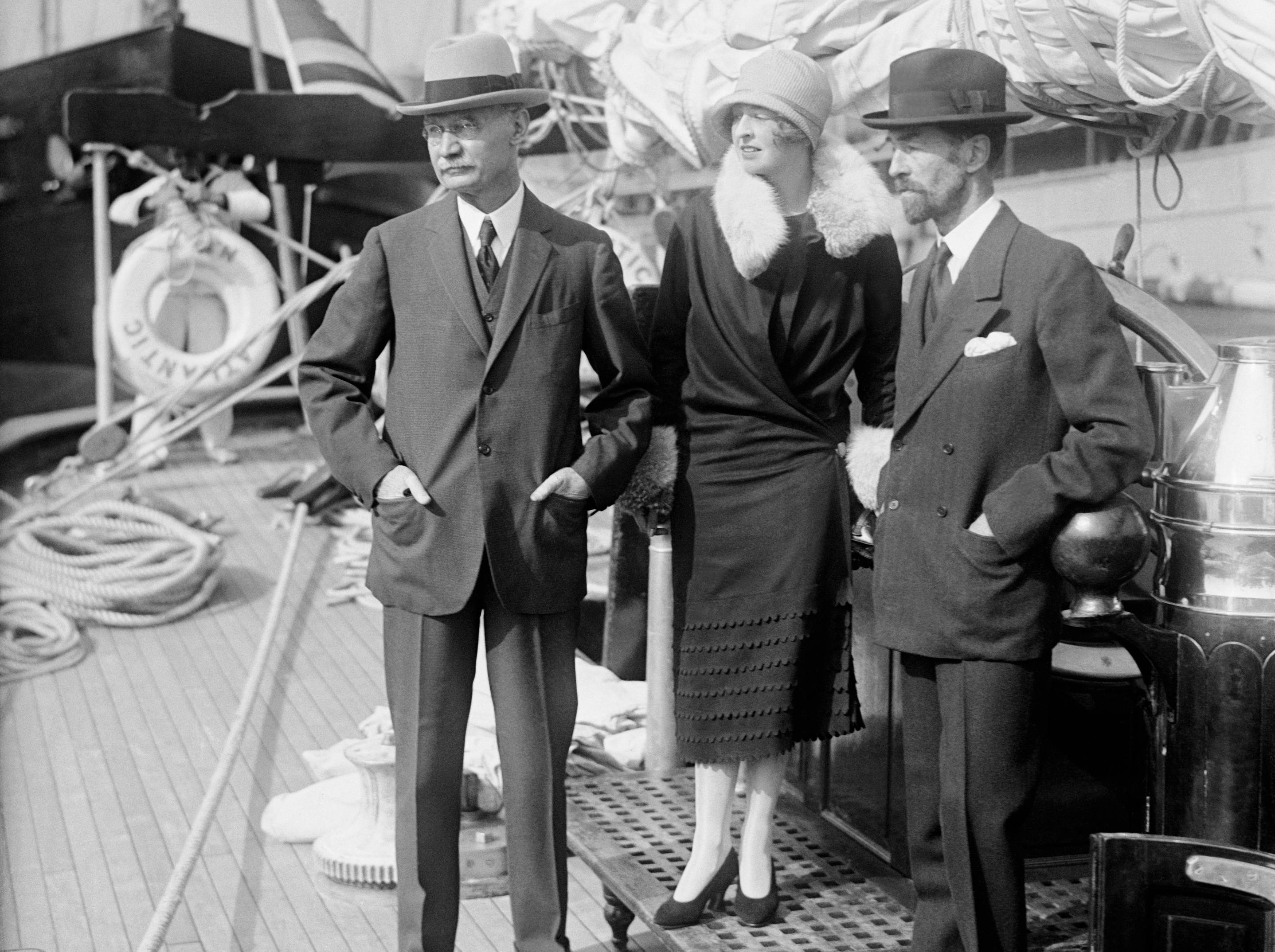 Socialites Vanderbilts Standing on Their Yacht