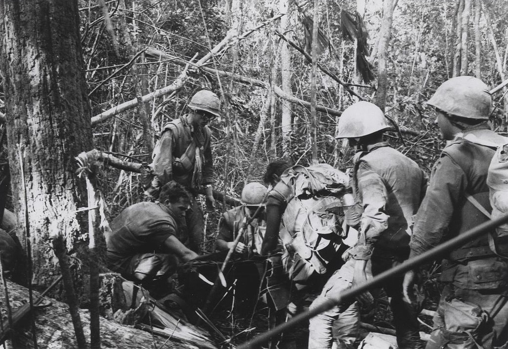Marines Help A Wounded Soldier, 1968
