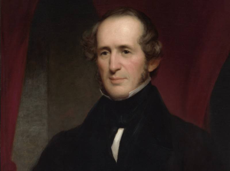 Painting of Cornelius Vanderbilt  in black suit