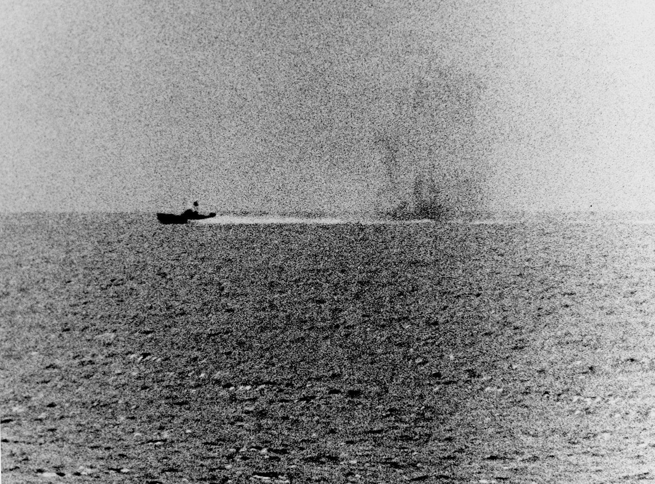 North Vietnamese P-4 Under Fire From Uss Maddox