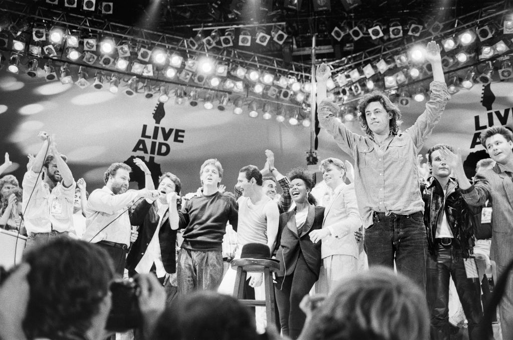 Band Aid single 'Do They Know Its Christmas?' on Live Aid concert