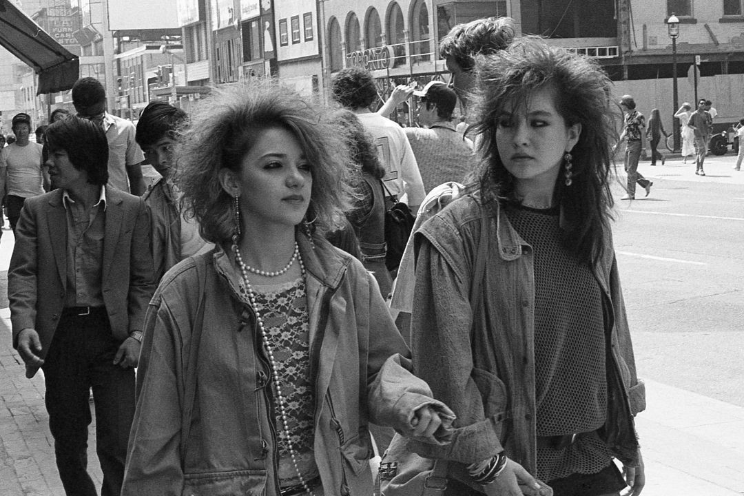 Girls from 1980s  with big hair
