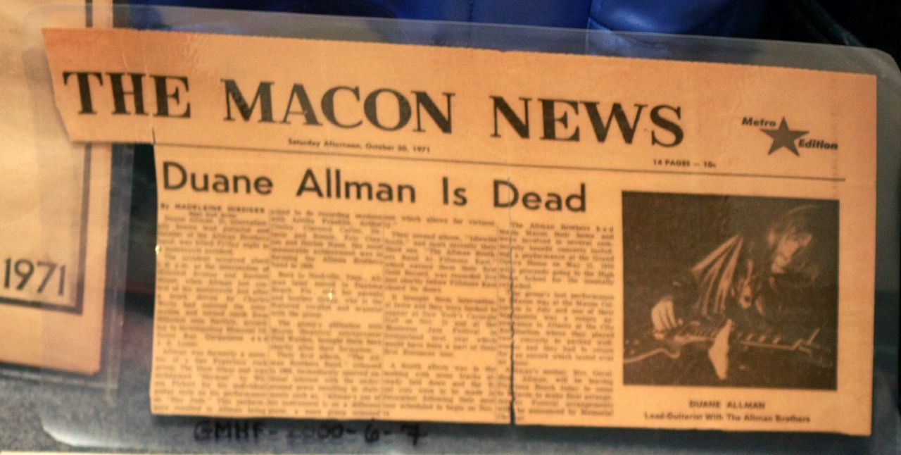 Duane Allman  accident in newspapers
