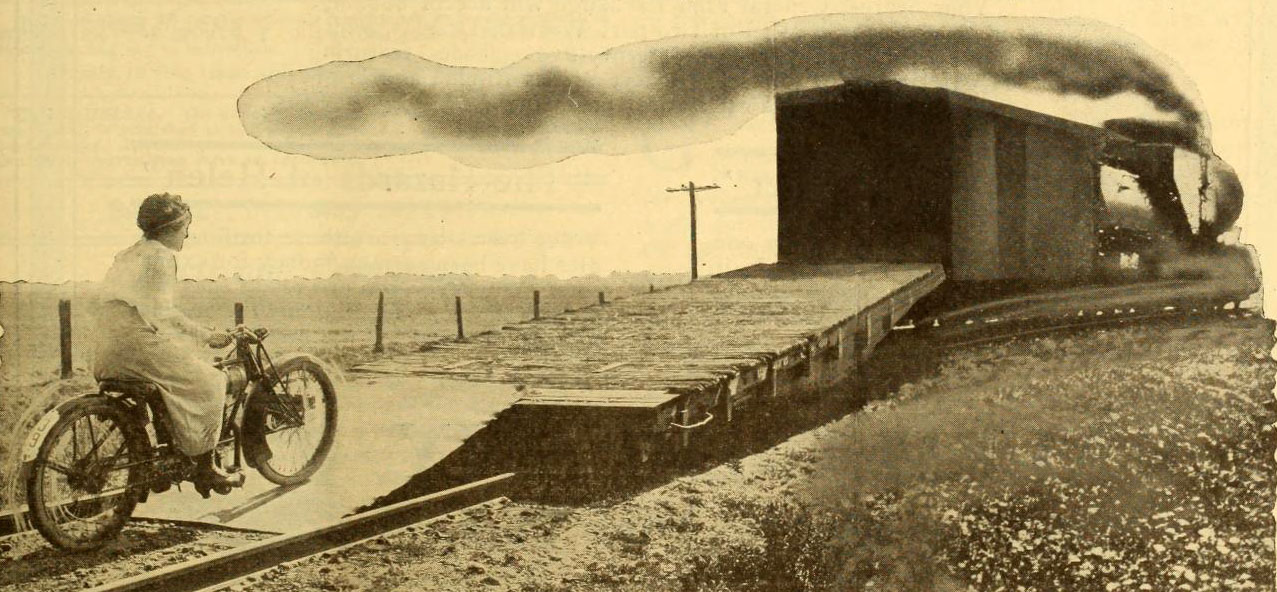Helen Gibson riding a motorcycle