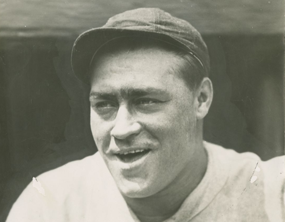 Photograph of Hack Wilson, dressed in a Chicago Cubs road uniform - between 1926 and 1930.