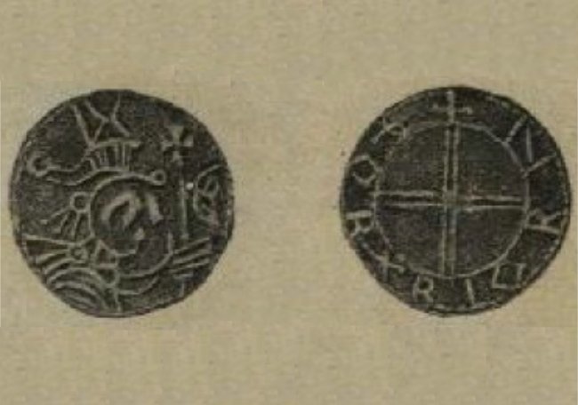 Old coin dating from the Viking times