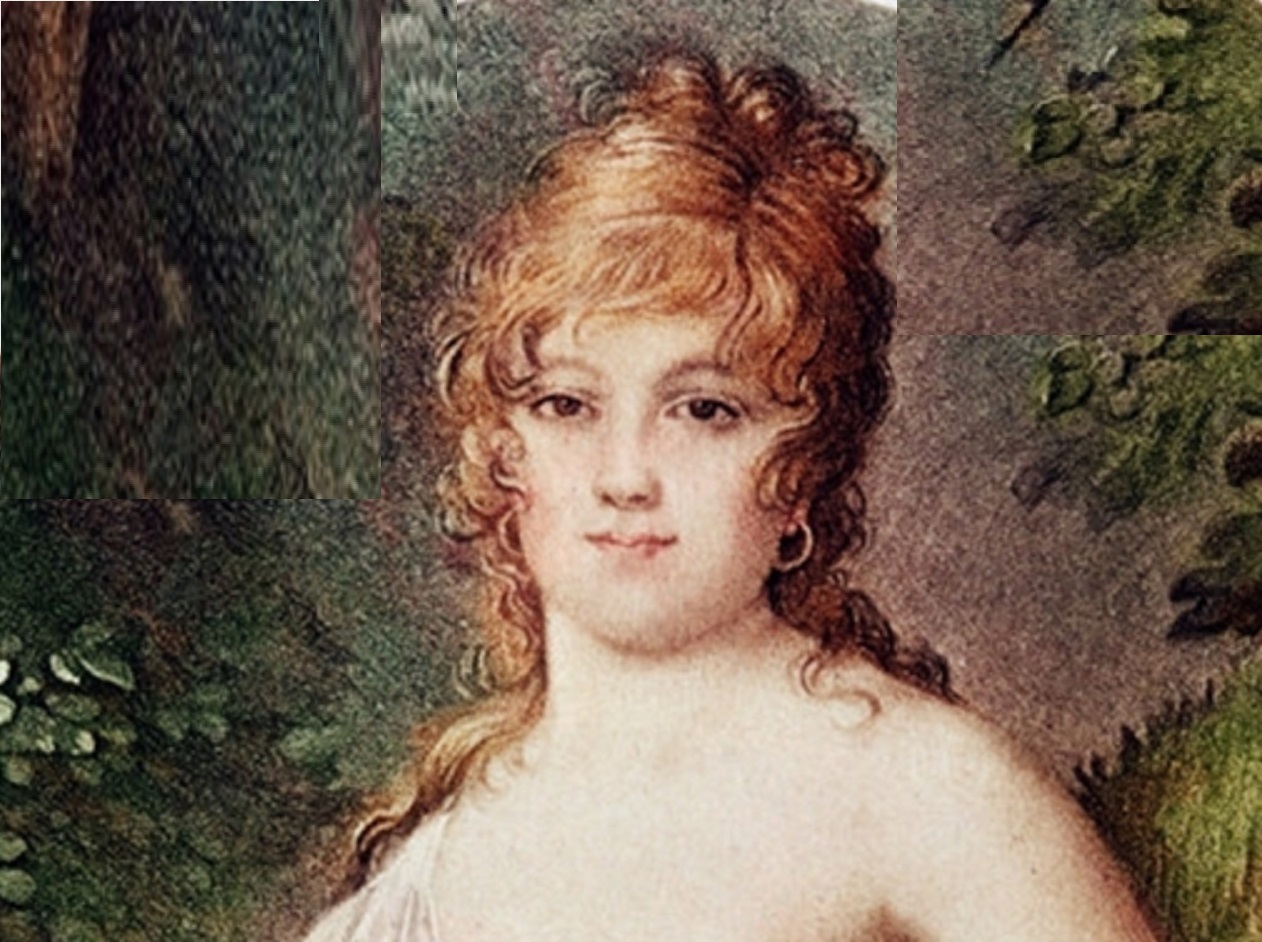 Portrait of Madame Tallien looking at front.
