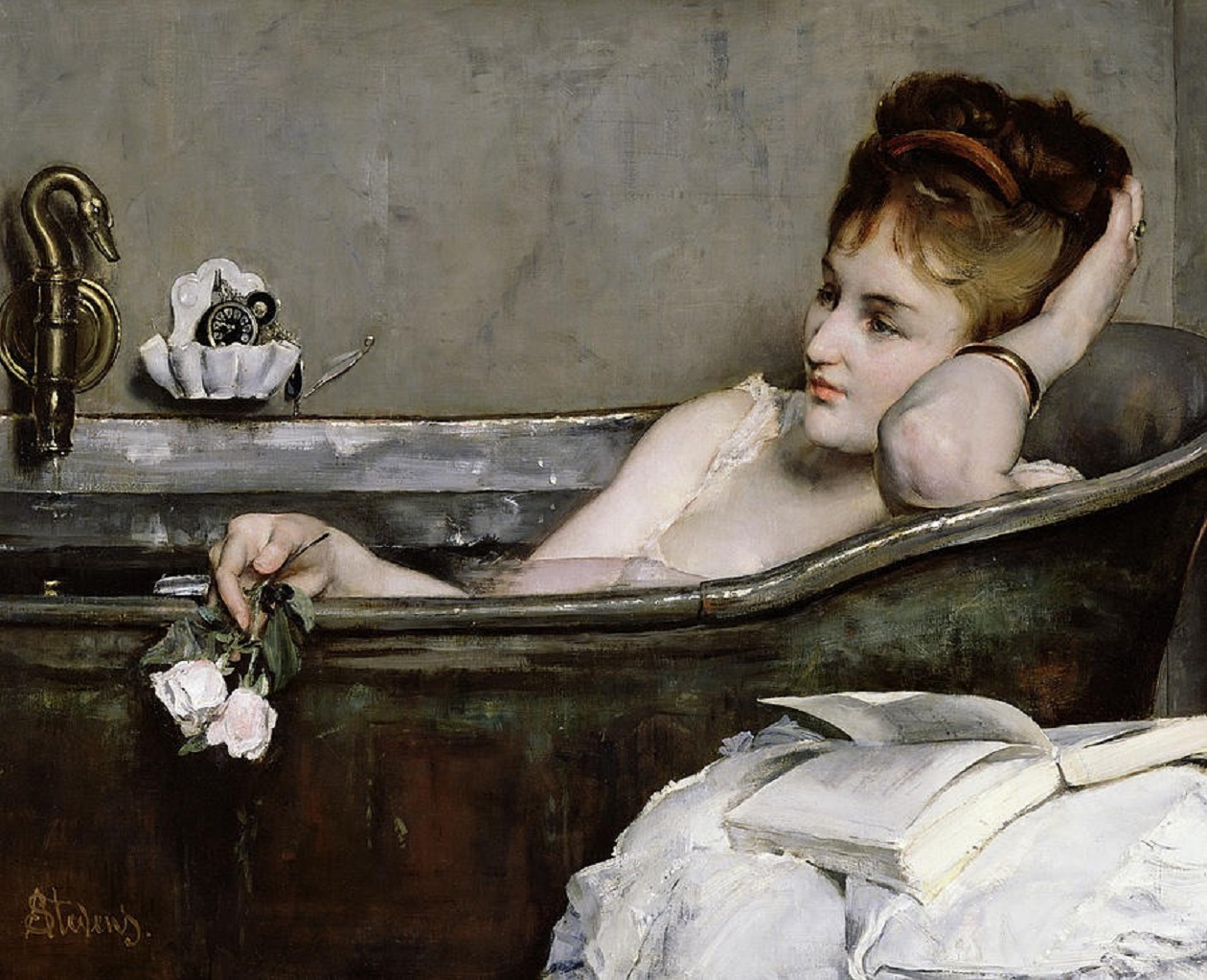 A painting of a woman in a bathtub - 1873