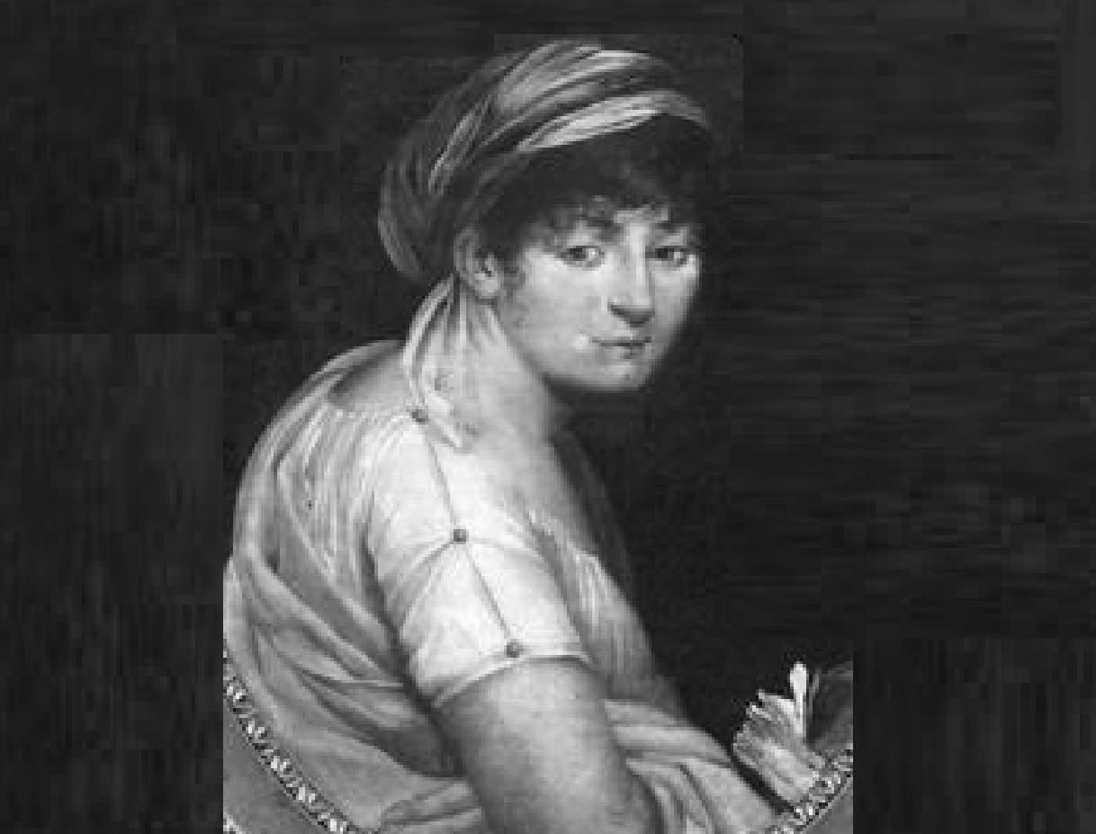 Painting of two females with letter - 1801