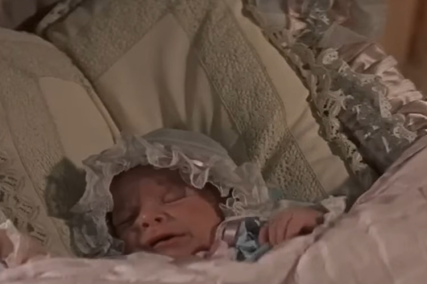 Screenshot of sleeping baby - from Désirée (1954)