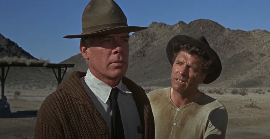 Burt Lancaster & Lee Marvin in The Professionals wearing western clothes