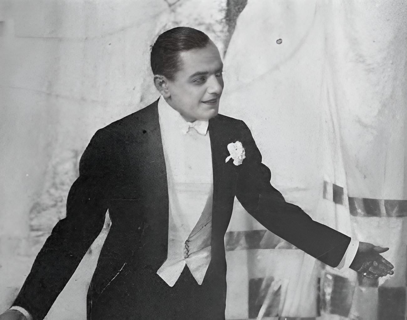 Grayscale Photo of the Actor Frank Carter in Doing Our Bit