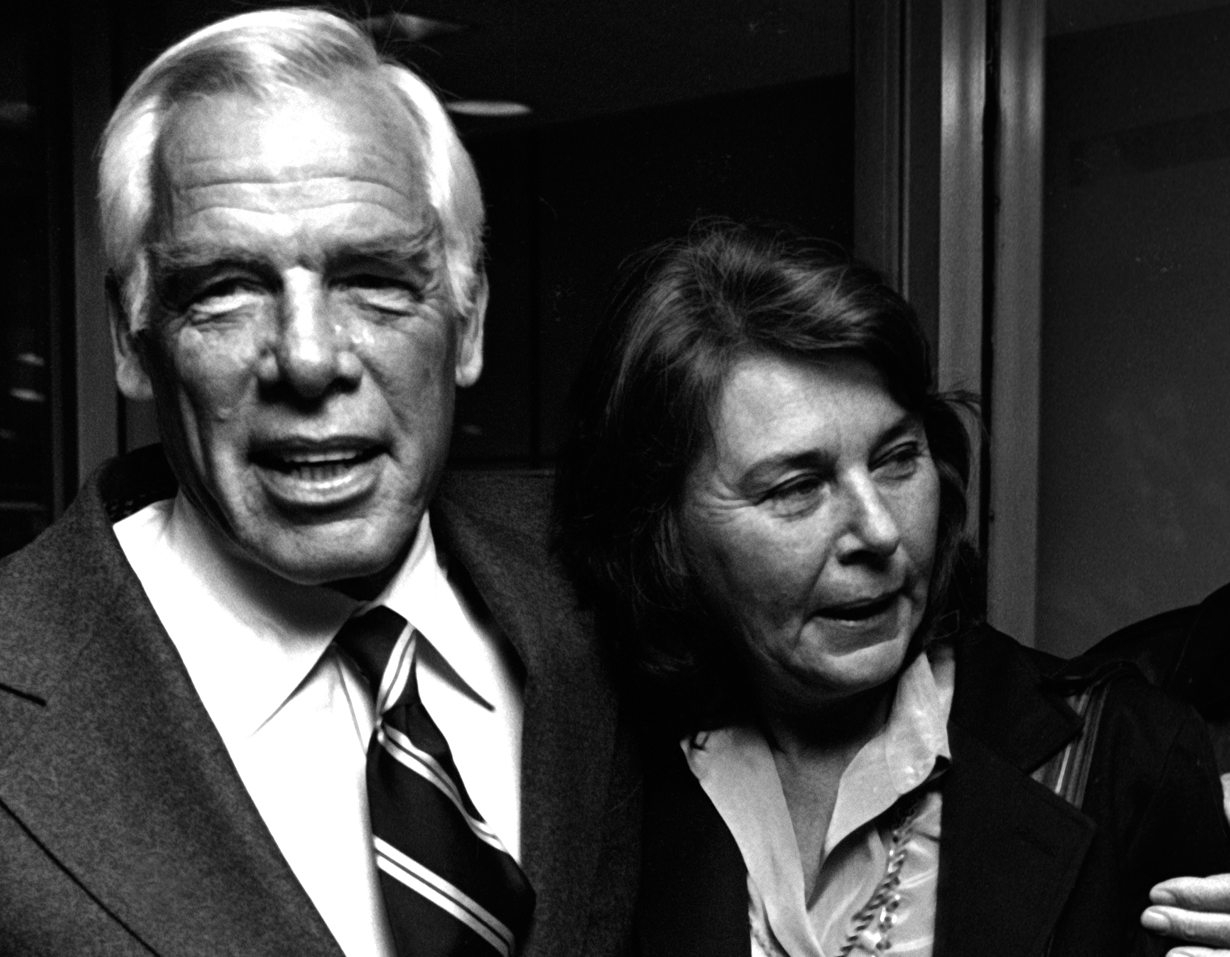Lee Marvin and Pamela Feeley at airport
