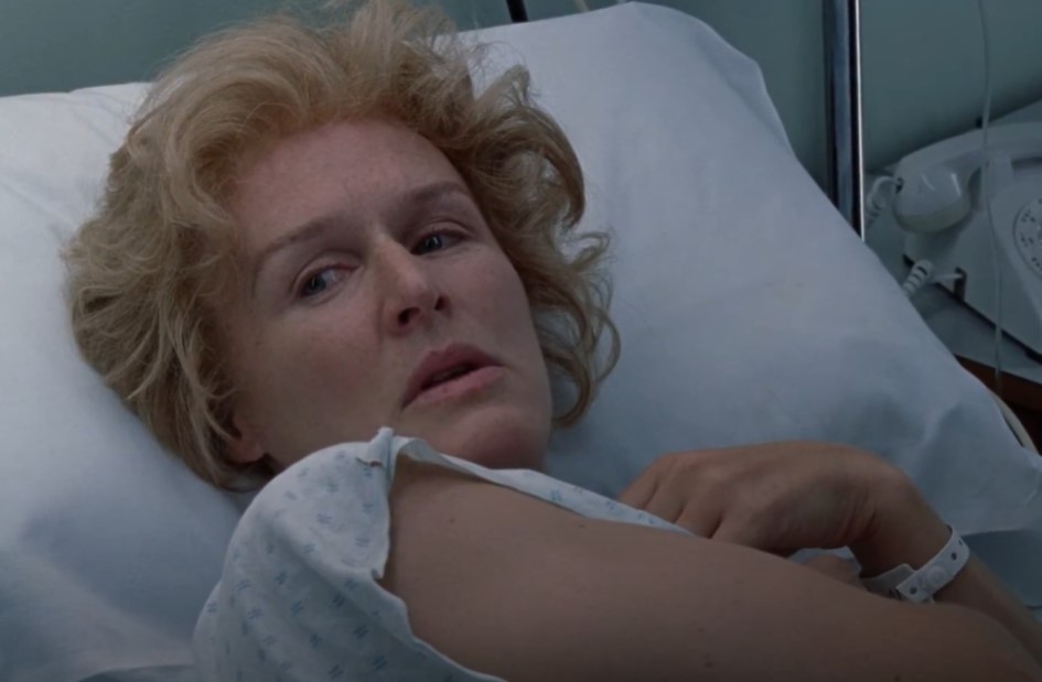 Glenn Close as  Sunny von Bulow in  the movie at hospital