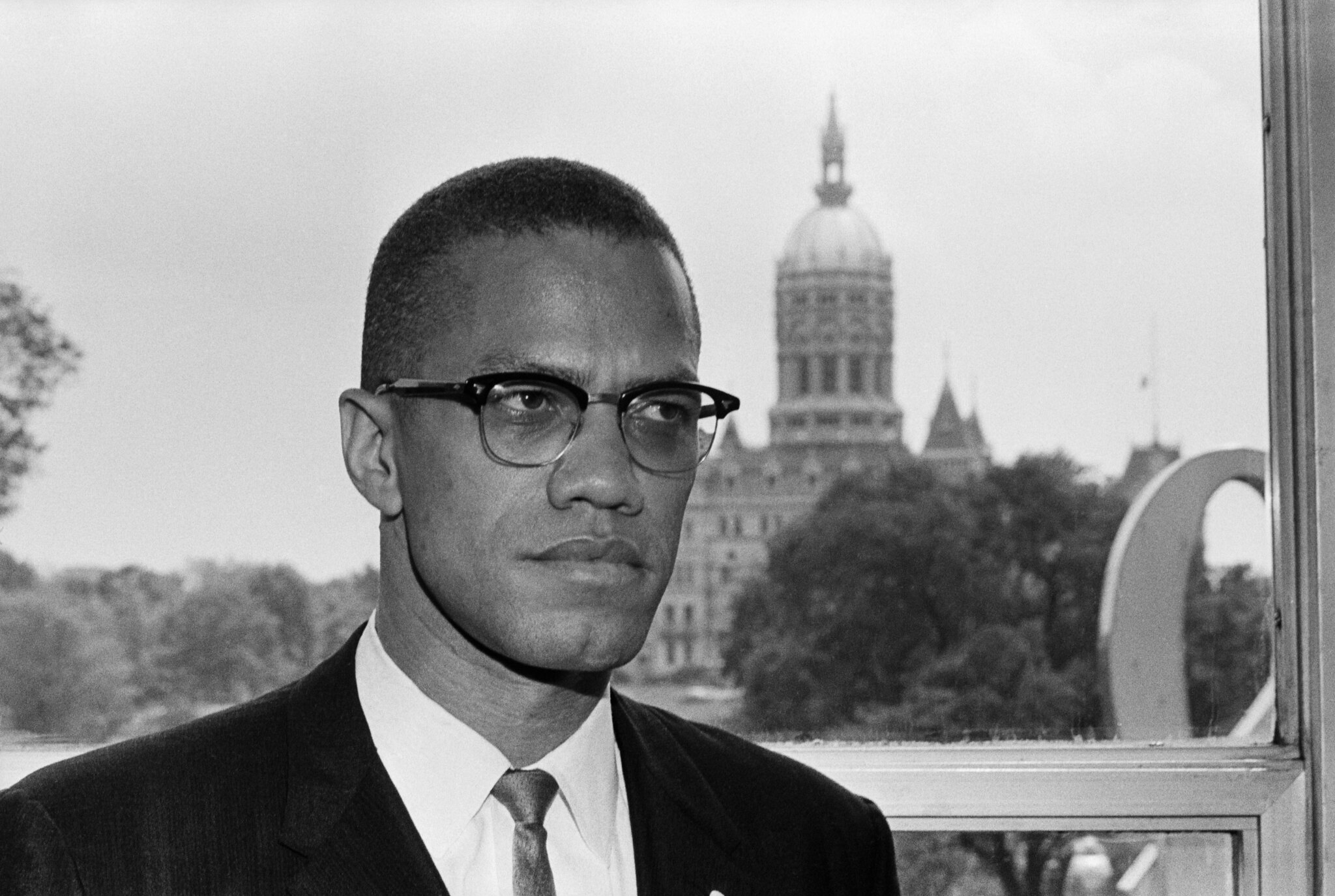 Portrait of Malcolm X.