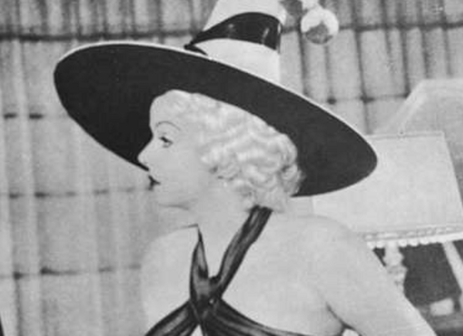 Image of Jean Harlow wearing hat and looking at side - 1968.