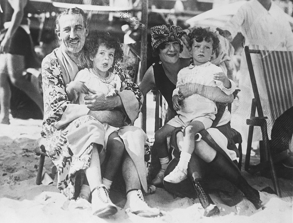 nicky arnstein and fanny brice and their children on a holiday