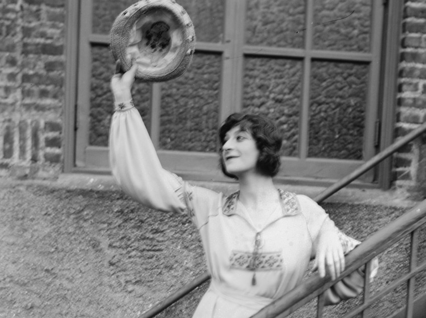 Fanny Brice in white dress