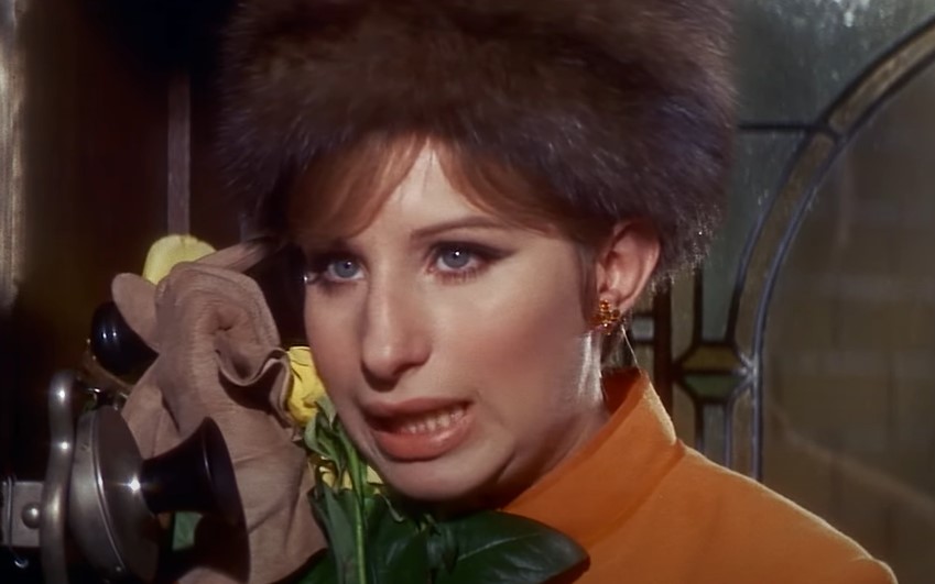 Barbra Streisand  as Fanny Brice in orange