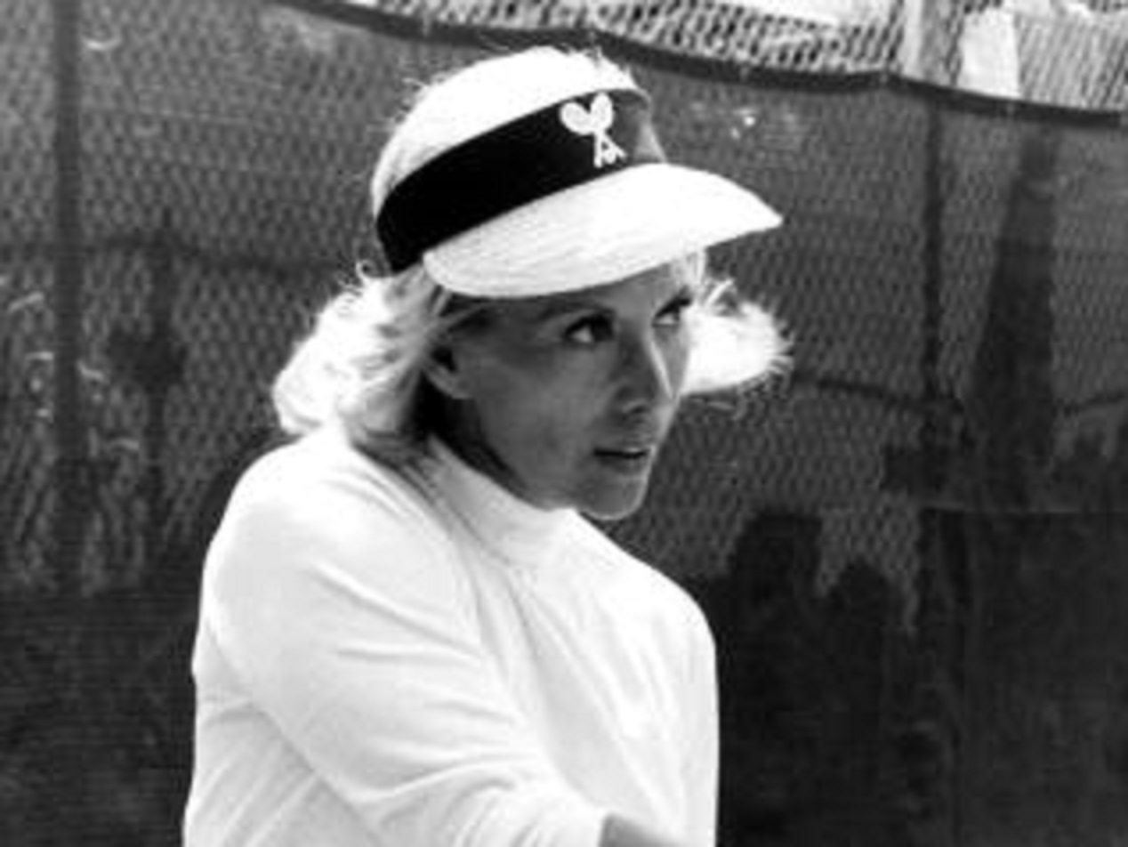 Dinah Shore playing tennis in Fort Lauderdale, Florida. - 1971