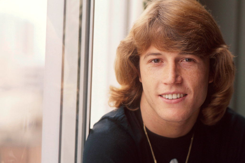 Andy Gibb, portrait, in blue shirt